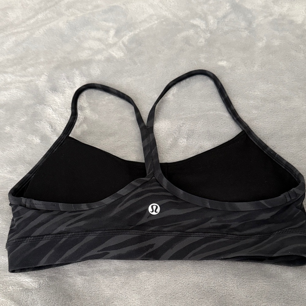 lululemon athletica Flow Y Black Zebra-Print Strappy Sports Bra with Racerback